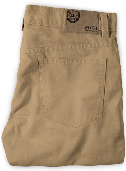 Stretch Summer Weight Dark Khaki Chino Jeans