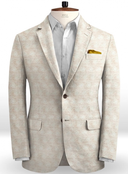 Linen Beige Motif Jacket