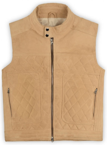 Latte Beige Suede Leather Vest # 324