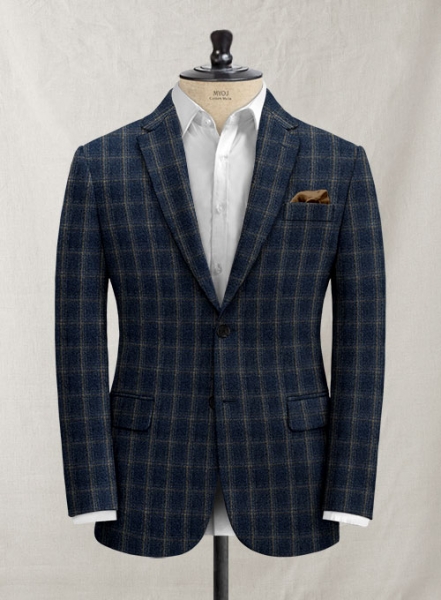 Italian Anluti Dark Navy Tweed Jacket