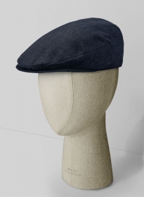 Playman Blue Denim Tweed Flat Cap