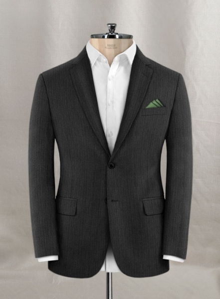 Napolean Charcoal Herringbone Wool Jacket