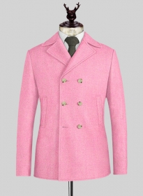 Melange Spring Pink Tweed Pea Coat