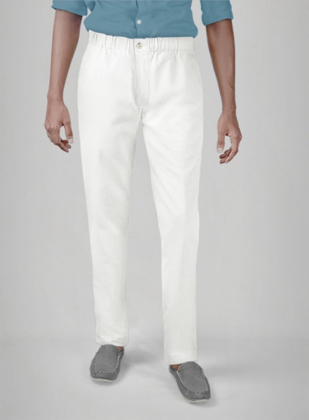 Easy Pants White Cotton Canvas