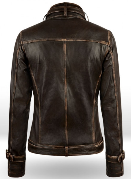 Rubbed Brown Captain America Scarlett Johansson Leather Jacket