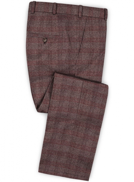 Saga Wine Feather Tweed Suit