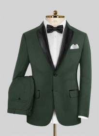 Napolean Green Wool Tuxedo Suit