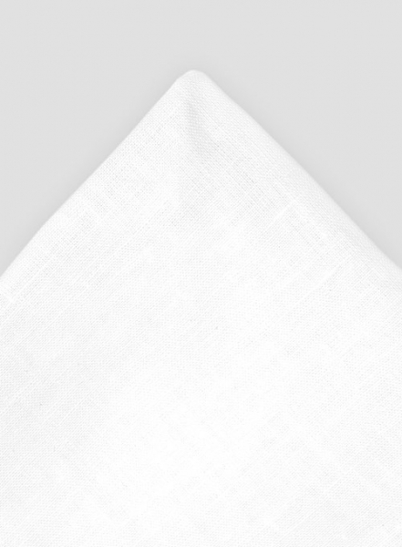 Linen Pocket Square - Pure White