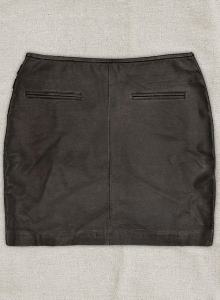 Soft Louis Brown Buckled Wrap Leather Skirt - # 467 - XL Regular