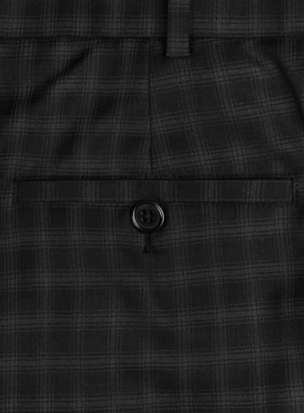 Napolean Mono Black Checks Wool Pants