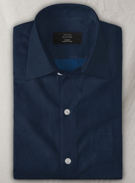 Dark Blue Luxury Twill Shirt - Half Sleeves