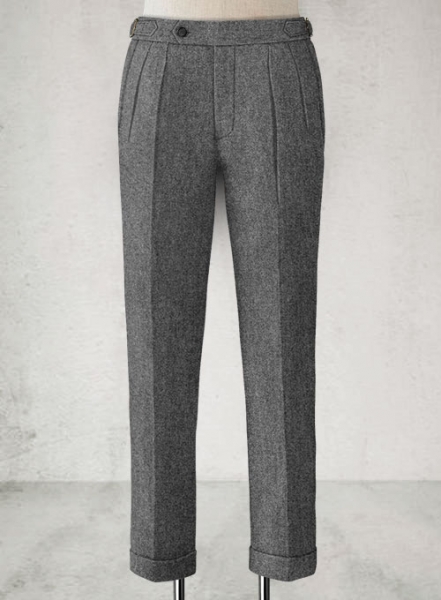 Rope Weave Gray Highland Tweed Trousers