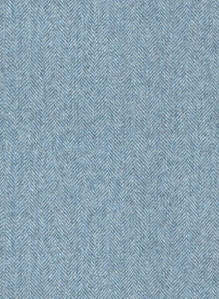 Light Blue Herringbone Tweed Suit