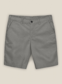 Gray Feather Cotton Canvas Stretch Shorts