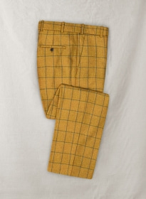 Italian Armete Yellow Checks Tweed Pants