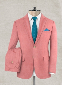Italian Wool Cashmere Flamingo Pink Suit