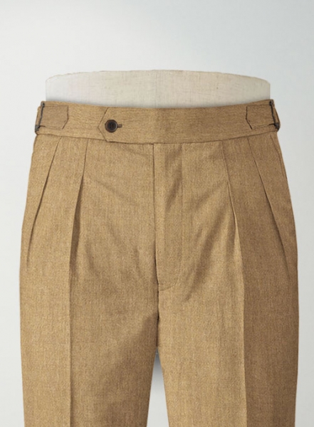 Khaki Highland Flannel Wool Trousers