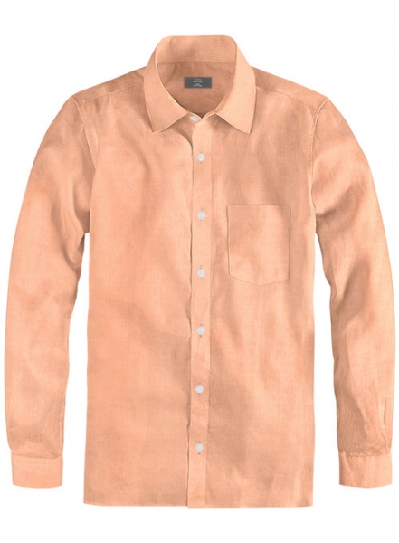 Giza Summer Orange Cotton Shirt- Full Sleeves