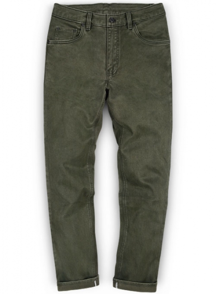 Chester Olive Hard Wash Stretch Jeans - Look #359
