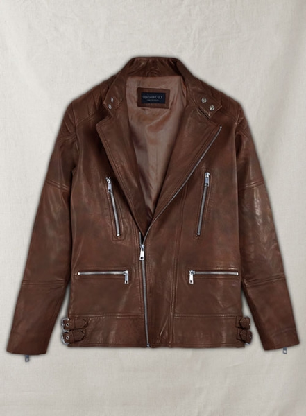 Shotgun Spanish Brown Moto Leather Jacket