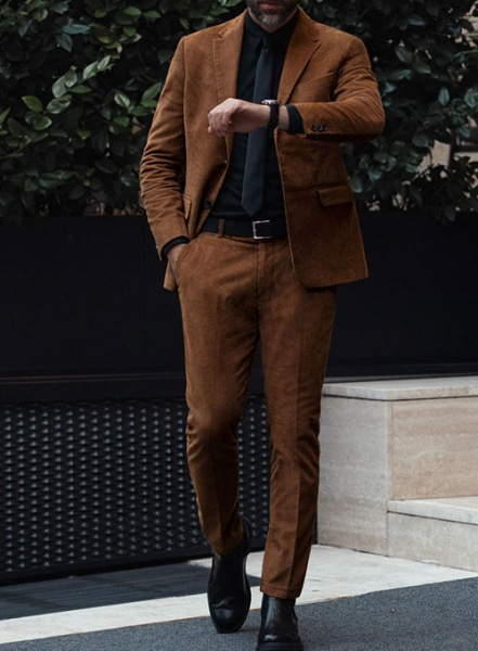 Spring Brown Corduroy Suit