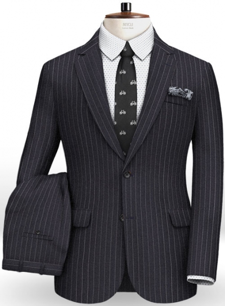 Napolean Chalk Stripe Blue Wool Suit