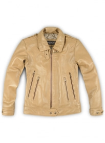 Soft Beige Wax Leather Jacket # 219