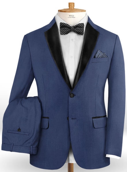Napolean Bottle Blue Wool Tuxedo Suit
