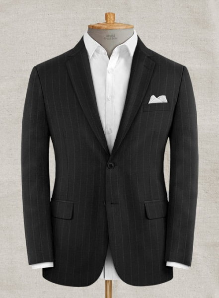 Reda Black Stripes Wool Suit