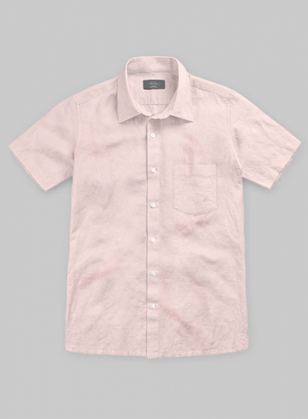 Washed Pink Cotton Linen Shirt