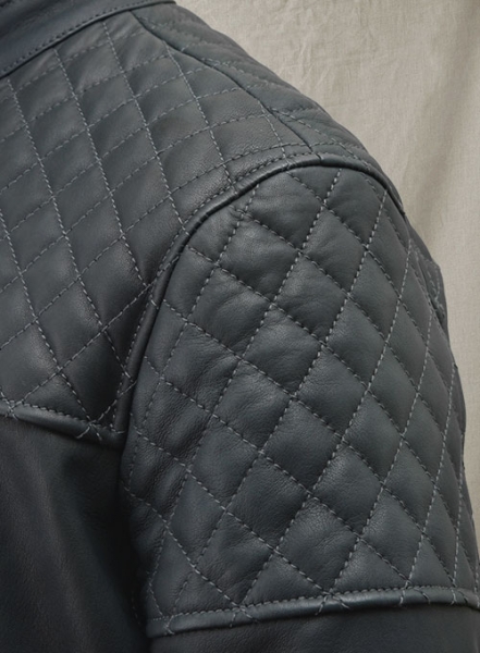 Quilted Panel Leather Jacket