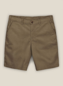 Earthy Brown Cotton Power Stretch Chino Shorts