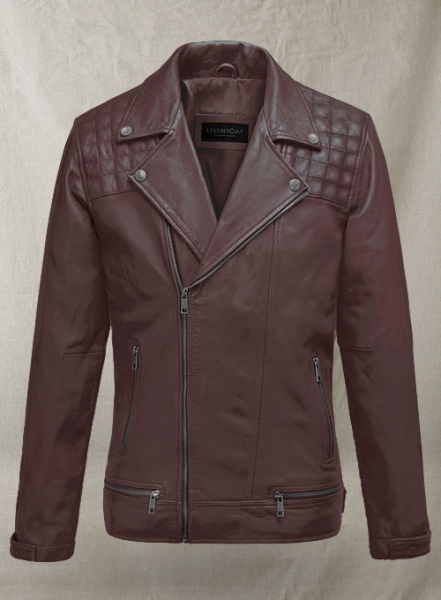 Ironwood Burgundy Biker Leather Jacket