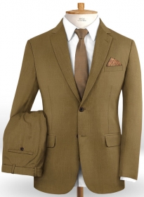 Stretch Dark Khaki Wool Suit