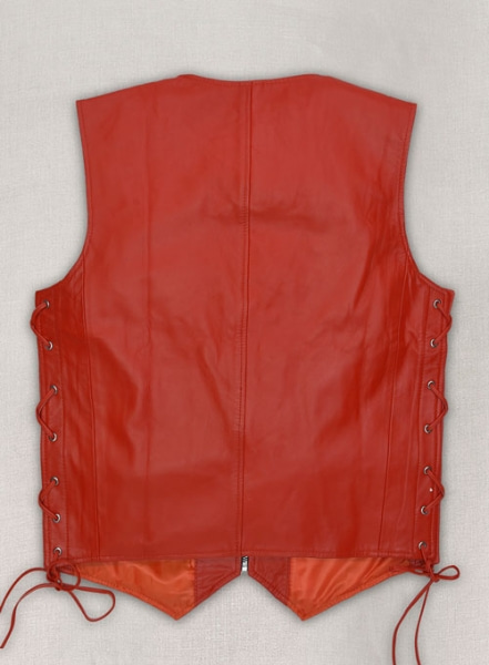 Red Leather Vest # 307