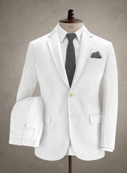 Caccioppoli Cotton Gabardine White Suit