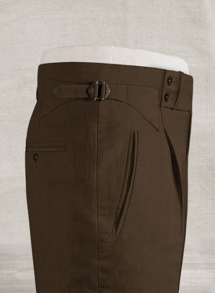 Safari Brown Cotton Linen Heritage Trousers