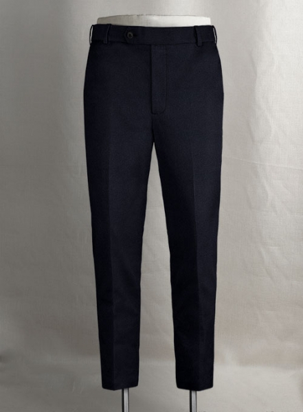 Dark Navy Flannel Wool Pants : Made To Measure Custom Jeans For