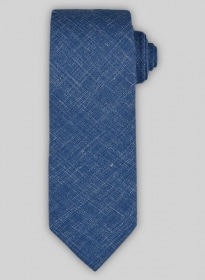 Italian Murano Wool Linen Tie - Portland Blue