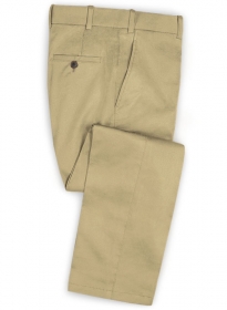 Light Khaki Twill Stretch Chino Pants