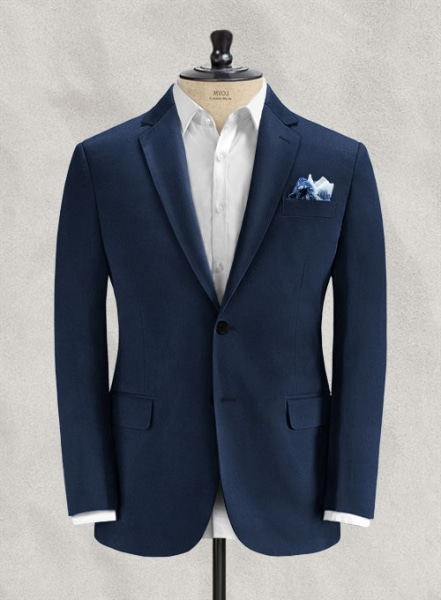 Italian Navy Blue Cotton Stretch Jacket