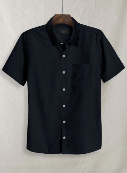 Navy Stretch Poplene Shirt - Half Sleeves