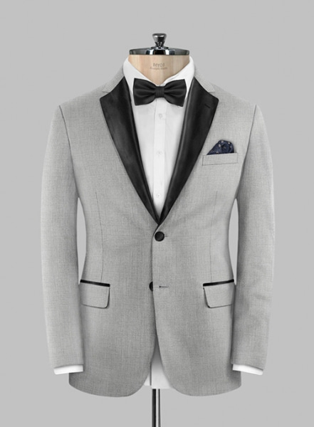 Napolean Ice Gray Wool Tuxedo Jacket