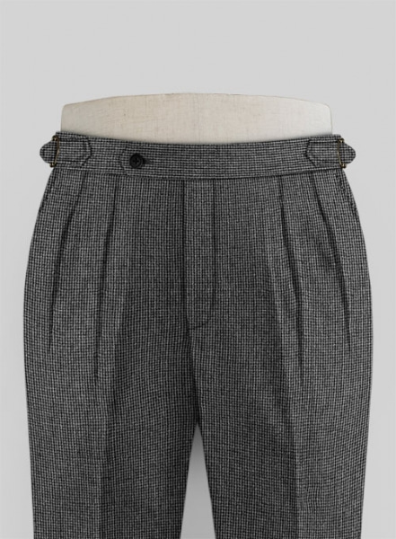 Vintage Gray Macro Weave Highland Tweed Trousers