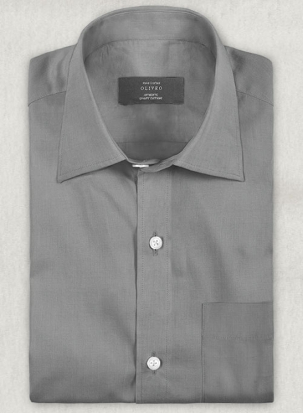 Gray Stretch Twill Shirt - Half Sleeves