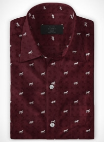 Cotton Horse Maroon Shirt - Full Sleeves