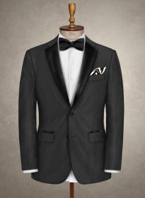 Napolean Black Checks Couture Wool Tuxedo Jacket