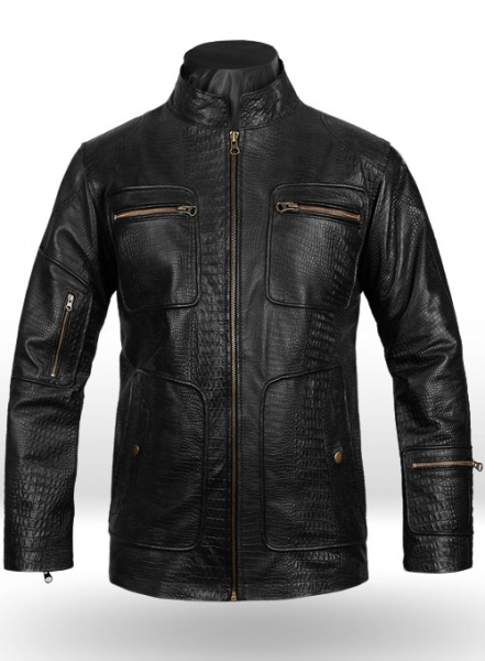 Crocodile Black Star Trek Leather Jacket