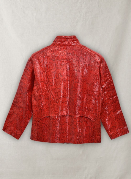 Shiny Red Python Leather Jacket # 265 - 46 Female