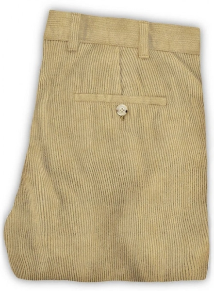 Beige Thick Corduroy Trousers - 8 Wales